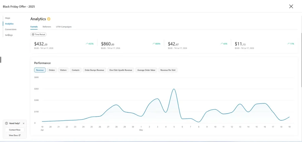 Conversion results screenshot from a client project