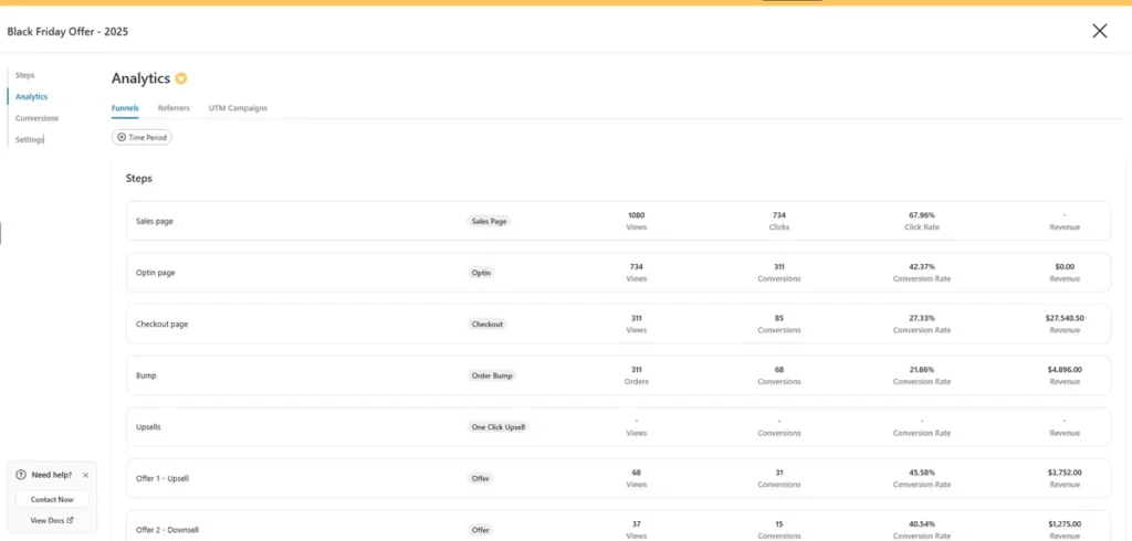Conversion results screenshot from a client project