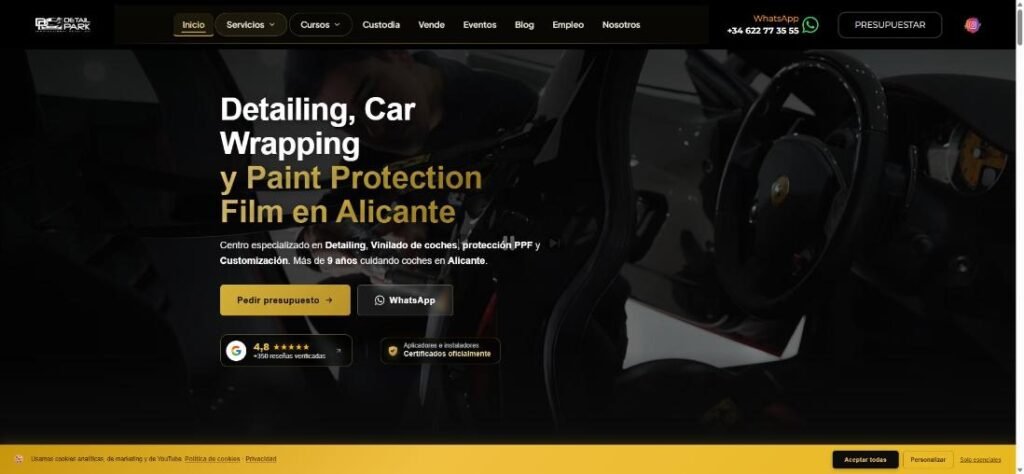 Detail Park website screenshot