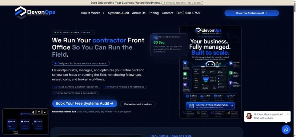 ElevenOPS website screenshot