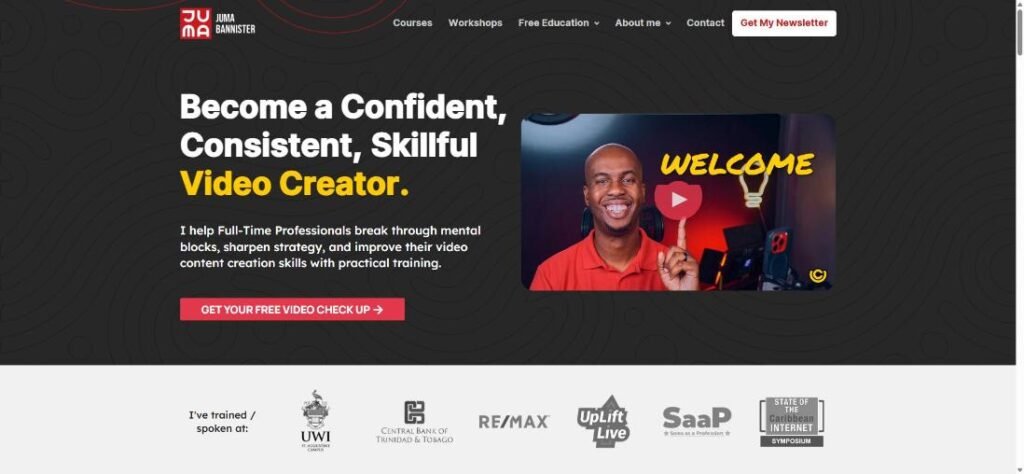 Juma Bannister website screenshot