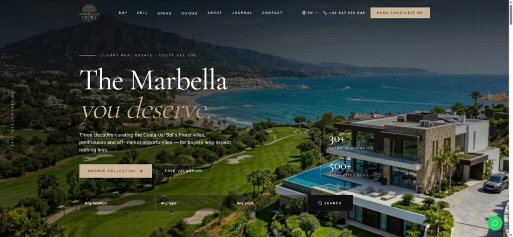 MarbellaChoice website screenshot