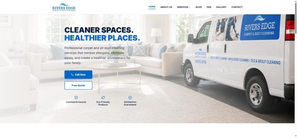 Rivers Edge Cleaning website screenshot