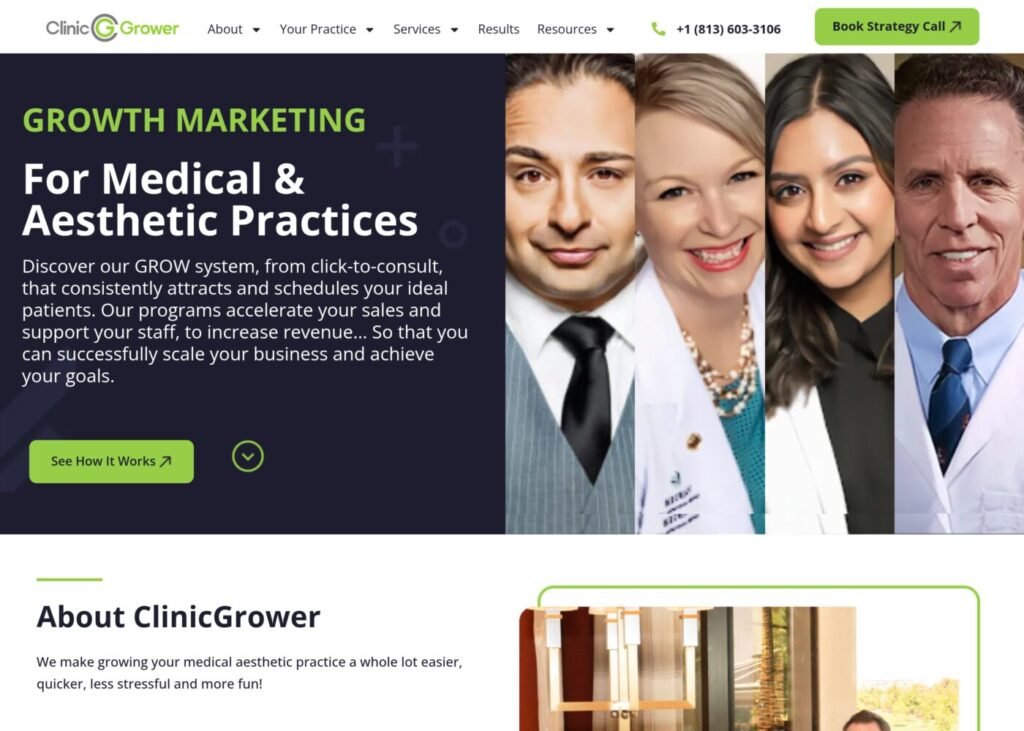 ClinicGrower website screenshot