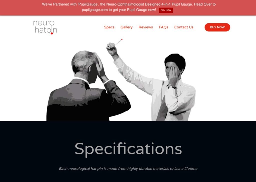 NeuroHatpin website screenshot