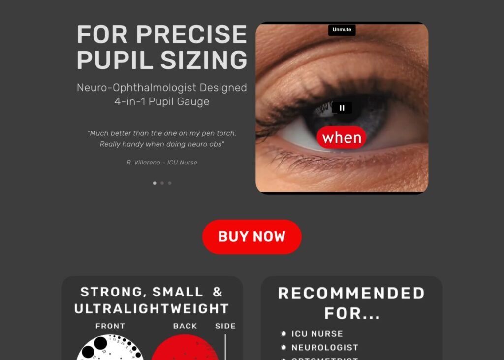 Pupil Gauge website screenshot