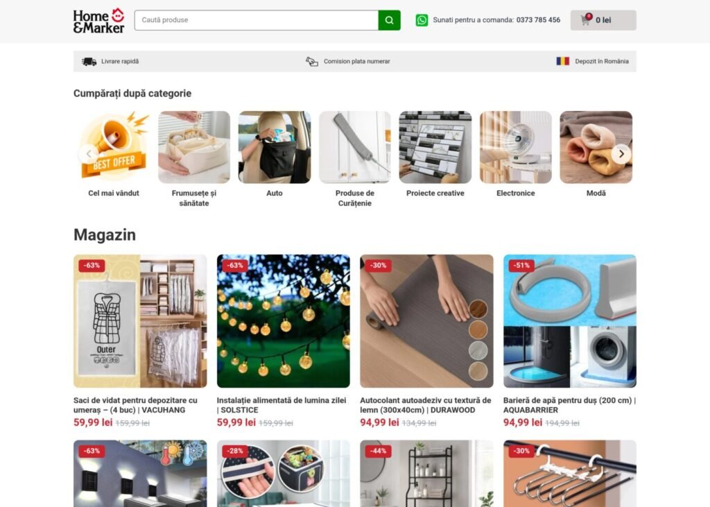 Home & Marker website screenshot